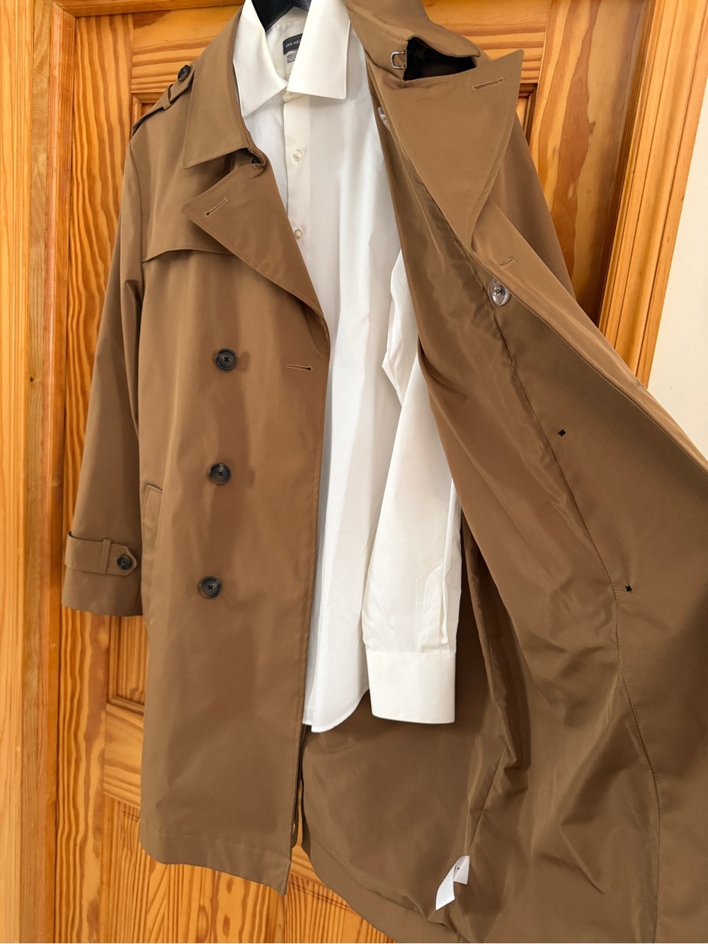 Vintage Brown Double-Breasted Trench Coat - Picture 4 of 4